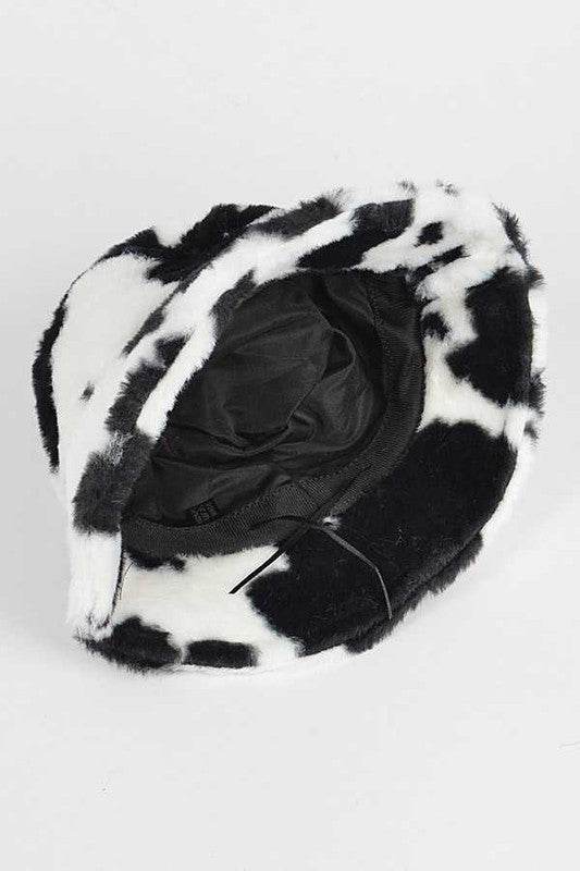 Cow Print Faux Fur Bucket Hat - Shop Style & More | Fresh Looks, Everyday Deals & Free Shipping