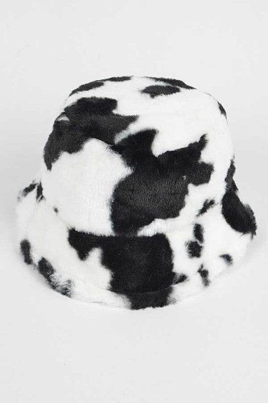 Cow Print Faux Fur Bucket Hat - Shop Style & More | Fresh Looks, Everyday Deals & Free Shipping