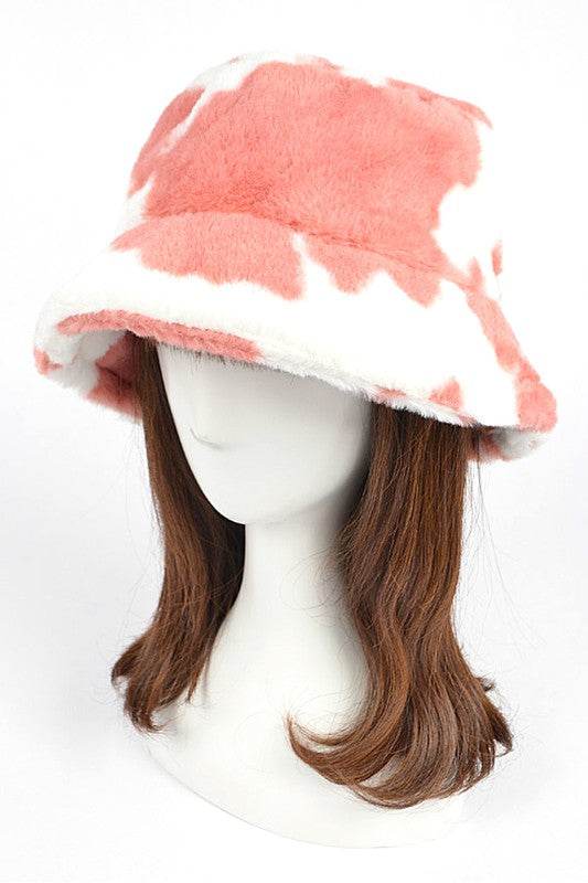 Cow Print Faux Fur Bucket Hat - Shop Style & More | Fresh Looks, Everyday Deals & Free Shipping