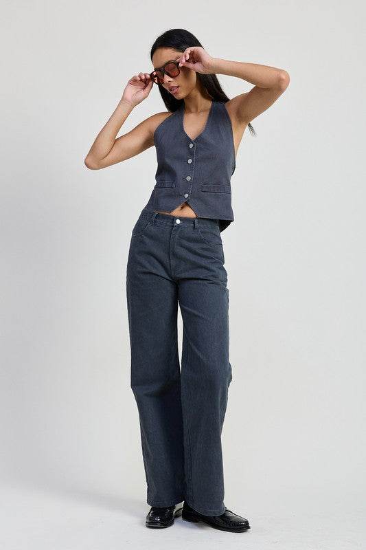 FOLDED FITTED DENIM PANTS - Shop Style & More | Fresh Looks, Everyday Deals & Free Shipping