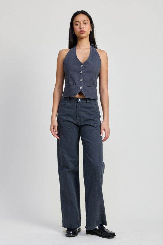 FOLDED FITTED DENIM PANTS - Shop Style & More | Fresh Looks, Everyday Deals & Free Shipping