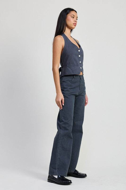 FOLDED FITTED DENIM PANTS - Shop Style & More | Fresh Looks, Everyday Deals & Free Shipping