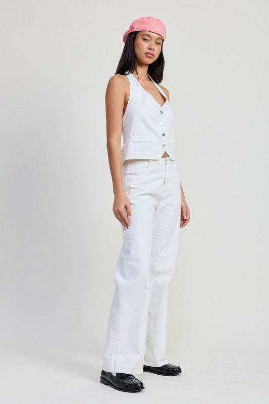 FOLDED FITTED DENIM PANTS - Shop Style & More | Fresh Looks, Everyday Deals & Free Shipping