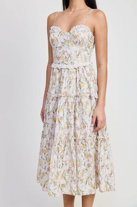MIDI FLORAL CORSET DRESS - Shop Style & More | Fresh Looks, Everyday Deals & Free Shipping
