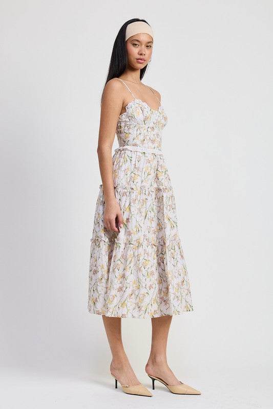 MIDI FLORAL CORSET DRESS - Shop Style & More | Fresh Looks, Everyday Deals & Free Shipping