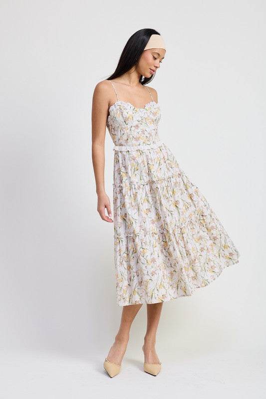 MIDI FLORAL CORSET DRESS - Shop Style & More | Fresh Looks, Everyday Deals & Free Shipping