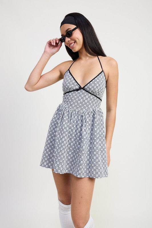 GINGHAM HALTER NECK MINI DRESS - Shop Style & More | Fresh Looks, Everyday Deals & Free Shipping