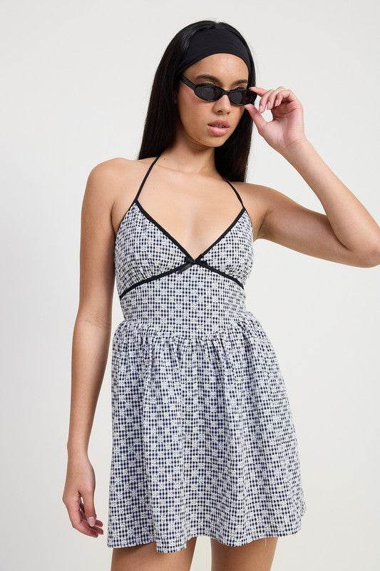 GINGHAM HALTER NECK MINI DRESS - Shop Style & More | Fresh Looks, Everyday Deals & Free Shipping