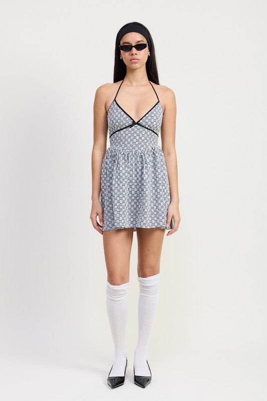 GINGHAM HALTER NECK MINI DRESS - Shop Style & More | Fresh Looks, Everyday Deals & Free Shipping