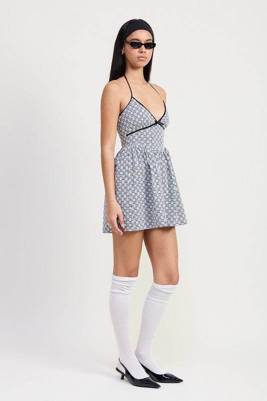 GINGHAM HALTER NECK MINI DRESS - Shop Style & More | Fresh Looks, Everyday Deals & Free Shipping