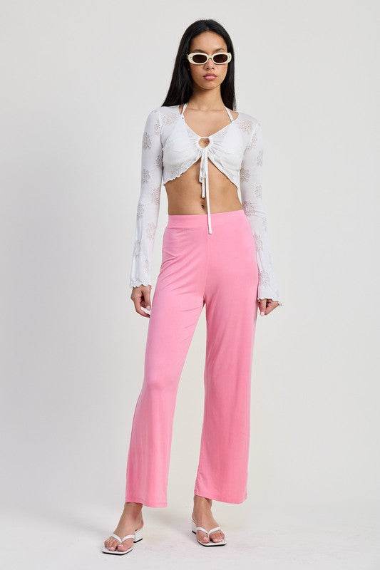 LONG SLEEVE FRONT CINCH TIE TOP - Shop Style & More | Fresh Looks, Everyday Deals & Free Shipping