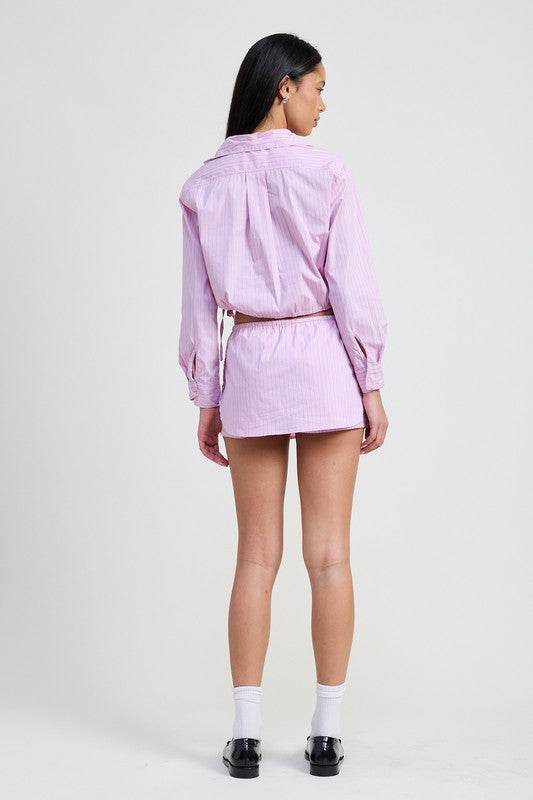 MINI SKORT WITH WAIST DRAWSTRING - Shop Style & More | Fresh Looks, Everyday Deals & Free Shipping