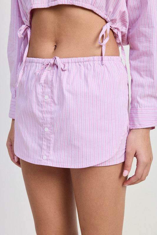 MINI SKORT WITH WAIST DRAWSTRING - Shop Style & More | Fresh Looks, Everyday Deals & Free Shipping