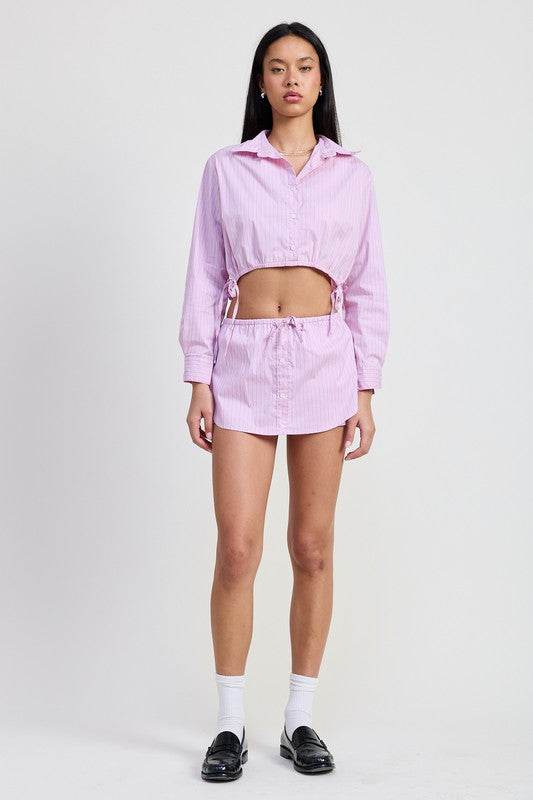 MINI SKORT WITH WAIST DRAWSTRING - Shop Style & More | Fresh Looks, Everyday Deals & Free Shipping