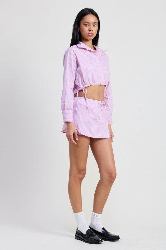 MINI SKORT WITH WAIST DRAWSTRING - Shop Style & More | Fresh Looks, Everyday Deals & Free Shipping