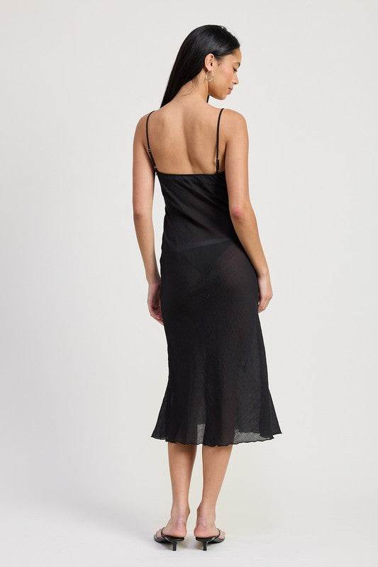 SQUARE NECK MIDI BIAS DRESS - Shop Style & More | Fresh Looks, Everyday Deals & Free Shipping