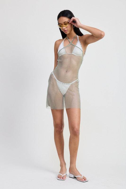 HALTER MINI RHINESTONE DRESS - Shop Style & More | Fresh Looks, Everyday Deals & Free Shipping