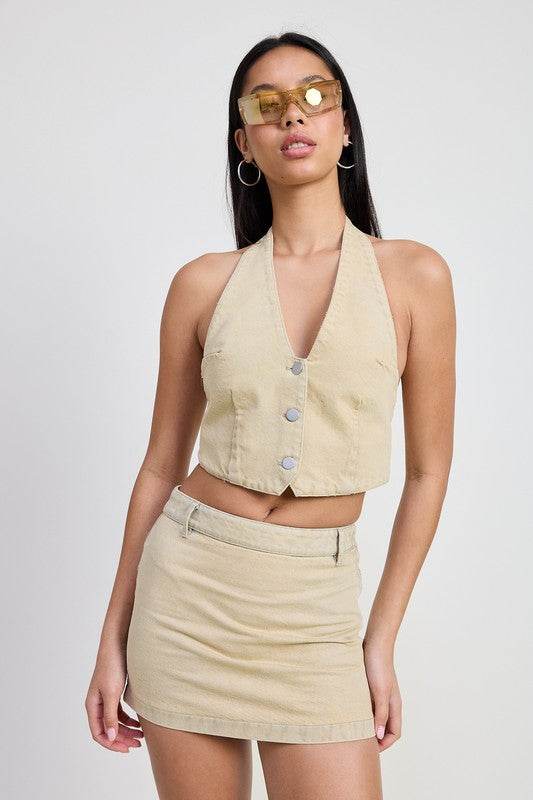 DENIM MINI SKIRT WITH TIE DYE DETAIL - Shop Style & More | Fresh Looks, Everyday Deals & Free Shipping