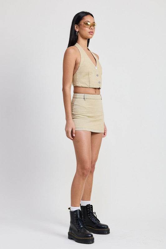 DENIM MINI SKIRT WITH TIE DYE DETAIL - Shop Style & More | Fresh Looks, Everyday Deals & Free Shipping