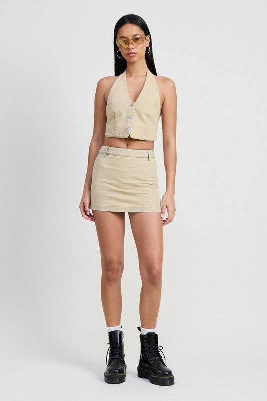 DENIM MINI SKIRT WITH TIE DYE DETAIL - Shop Style & More | Fresh Looks, Everyday Deals & Free Shipping