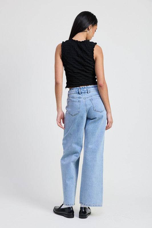 LAYERED STRAIGHT LEG DENIM PANT - Shop Style & More | Fresh Looks, Everyday Deals & Free Shipping