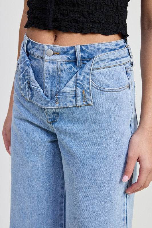 LAYERED STRAIGHT LEG DENIM PANT - Shop Style & More | Fresh Looks, Everyday Deals & Free Shipping