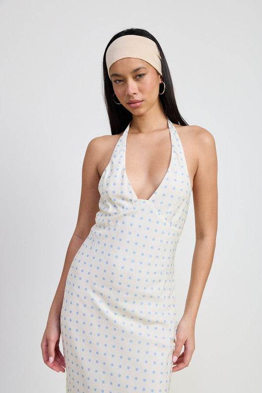 V NECK MAXI DRESS WITH NECK TIE - Shop Style & More | Fresh Looks, Everyday Deals & Free Shipping