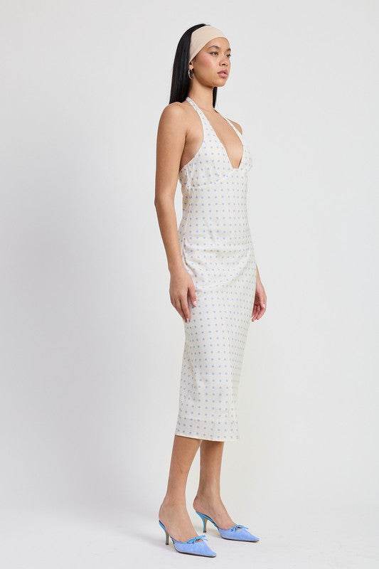 V NECK MAXI DRESS WITH NECK TIE - Shop Style & More | Fresh Looks, Everyday Deals & Free Shipping