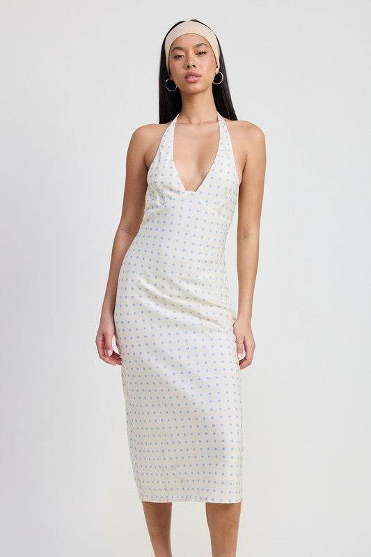 V NECK MAXI DRESS WITH NECK TIE - Shop Style & More | Fresh Looks, Everyday Deals & Free Shipping
