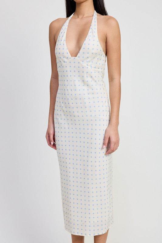 V NECK MAXI DRESS WITH NECK TIE - Shop Style & More | Fresh Looks, Everyday Deals & Free Shipping