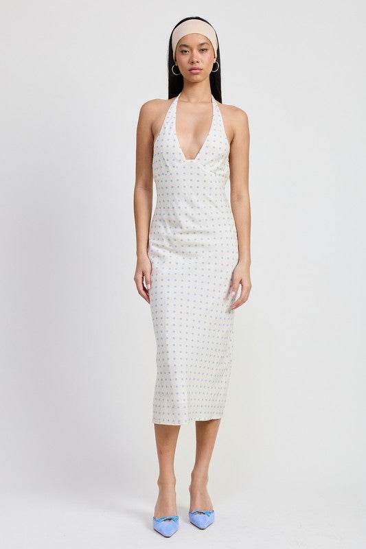 V NECK MAXI DRESS WITH NECK TIE - Shop Style & More | Fresh Looks, Everyday Deals & Free Shipping
