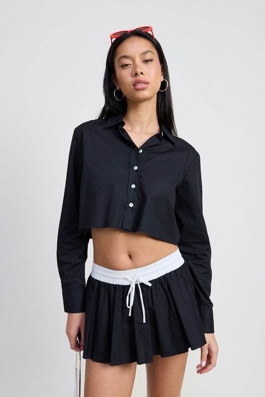 MINI CONTRAST WAISTBAND SKIRT - Shop Style & More | Fresh Looks, Everyday Deals & Free Shipping