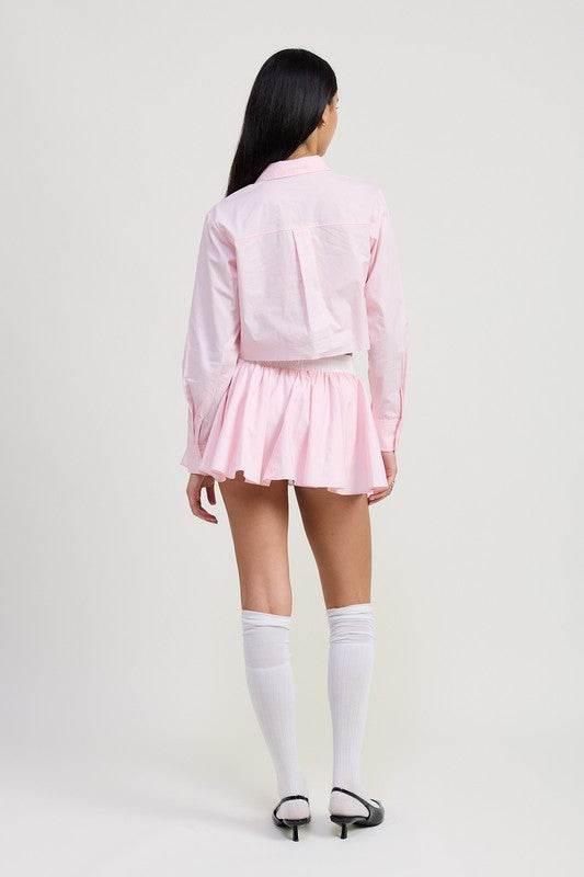 MINI CONTRAST WAISTBAND SKIRT - Shop Style & More | Fresh Looks, Everyday Deals & Free Shipping