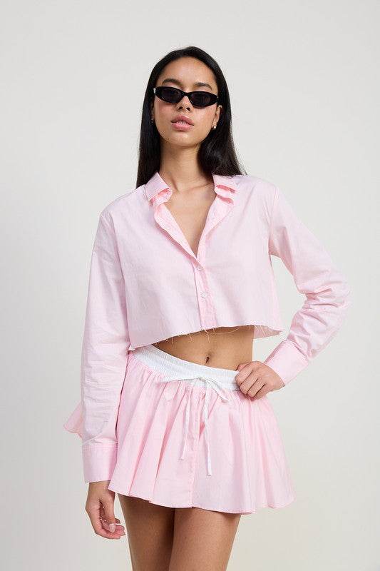 MINI CONTRAST WAISTBAND SKIRT - Shop Style & More | Fresh Looks, Everyday Deals & Free Shipping