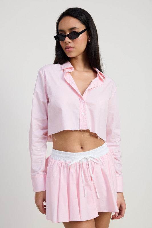 MINI CONTRAST WAISTBAND SKIRT - Shop Style & More | Fresh Looks, Everyday Deals & Free Shipping