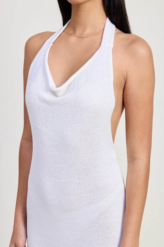 COWN NECK MIDI OPEN BACK DRESS - Shop Style & More | Fresh Looks, Everyday Deals & Free Shipping