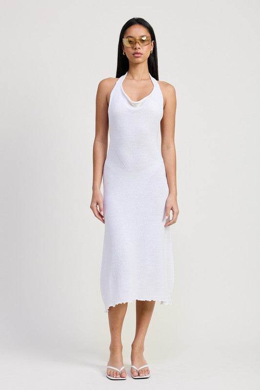 COWN NECK MIDI OPEN BACK DRESS - Shop Style & More | Fresh Looks, Everyday Deals & Free Shipping