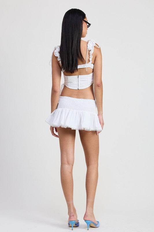 RUFFLED TIE BACK TOP WITH OPEN BACK - Shop Style & More | Fresh Looks, Everyday Deals & Free Shipping