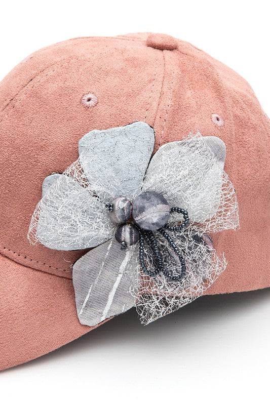 Beaded Flower Suede Fashion Cap - Shop Style & More | Fresh Looks, Everyday Deals & Free Shipping