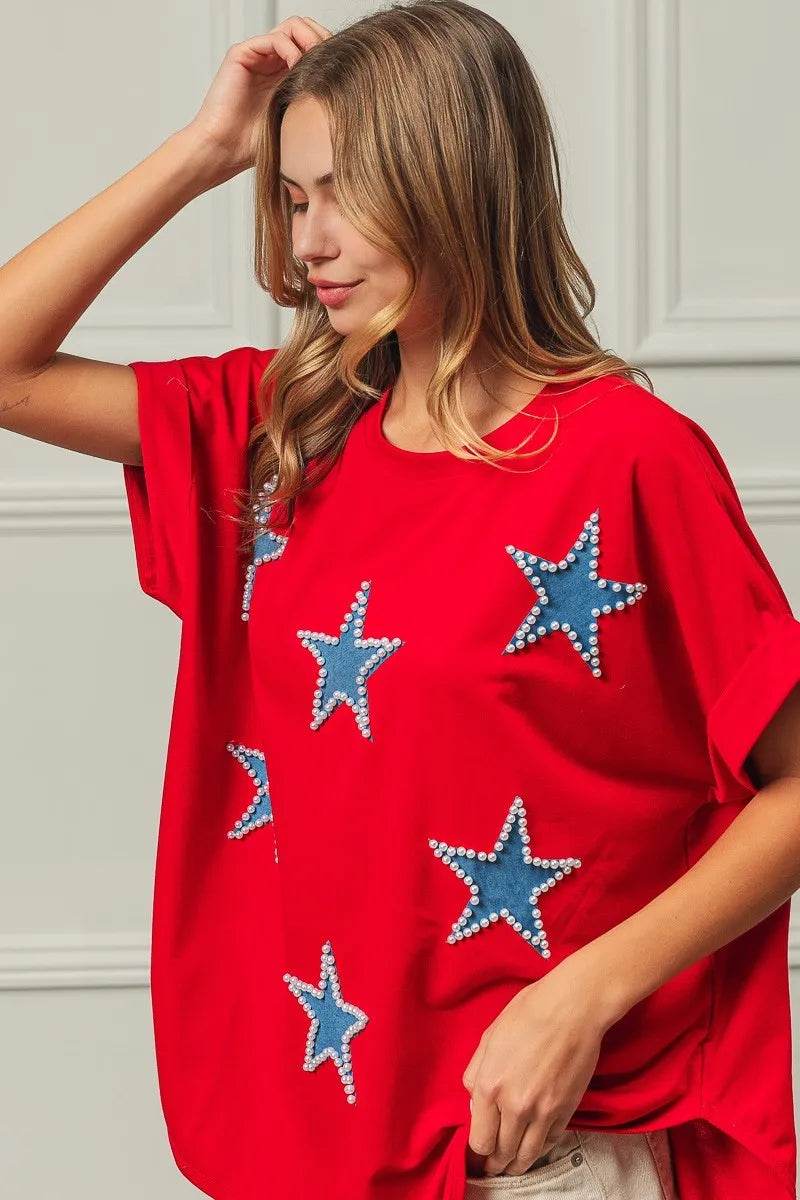 BiBi Fourth Of July Terry T-Shirt - Shop Style & More | Fresh Looks, Everyday Deals & Free Shipping