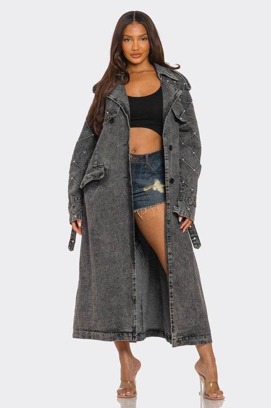 Distressed Denim Trench Coat - Shop Style & More | Fresh Looks, Everyday Deals & Free Shipping