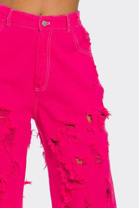 Fuchsia Frenzy Wide-Leg Jeans - Shop Style & More | Fresh Looks, Everyday Deals & Free Shipping