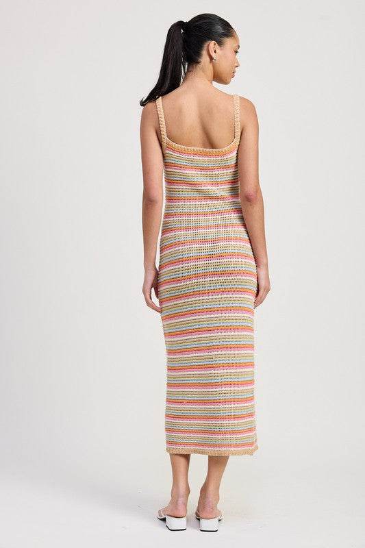 MIDI CROCHET SQAURE NECK DRESS - Shop Style & More | Fresh Looks, Everyday Deals & Free Shipping