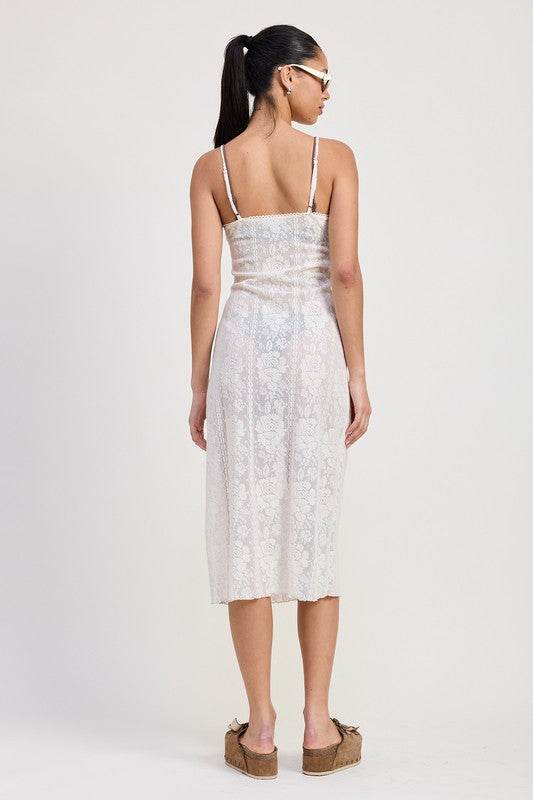 SPAGHETTI STRAP LACE MIDI DRESS - Shop Style & More | Fresh Looks, Everyday Deals & Free Shipping