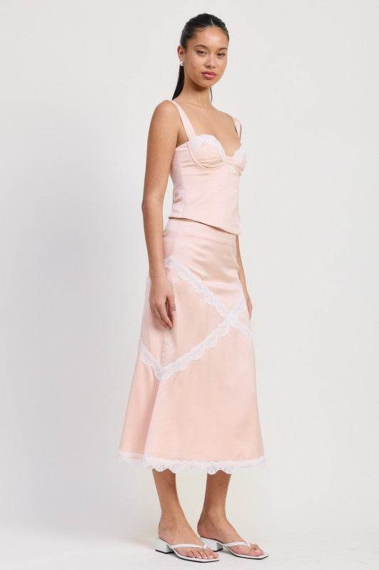 SATIN BUSTIER TOP WITH LACE DETAIL - Shop Style & More | Fresh Looks, Everyday Deals & Free Shipping