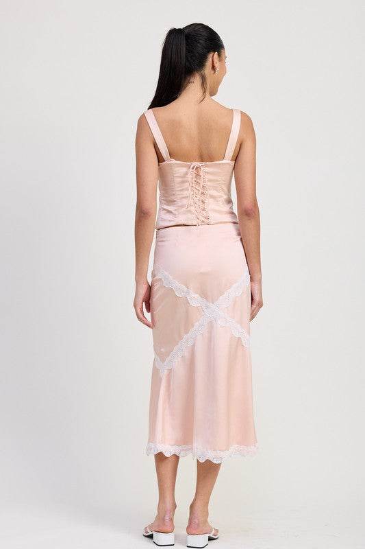SATIN BUSTIER TOP WITH LACE DETAIL - Shop Style & More | Fresh Looks, Everyday Deals & Free Shipping