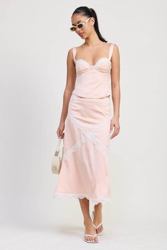 SATIN BUSTIER TOP WITH LACE DETAIL - Shop Style & More | Fresh Looks, Everyday Deals & Free Shipping