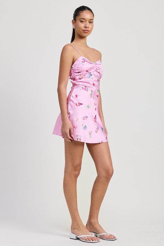 FLORAL MINI SATIN DRESS WITH SPAGHETTI STRAPS - Shop Style & More | Fresh Looks, Everyday Deals & Free Shipping