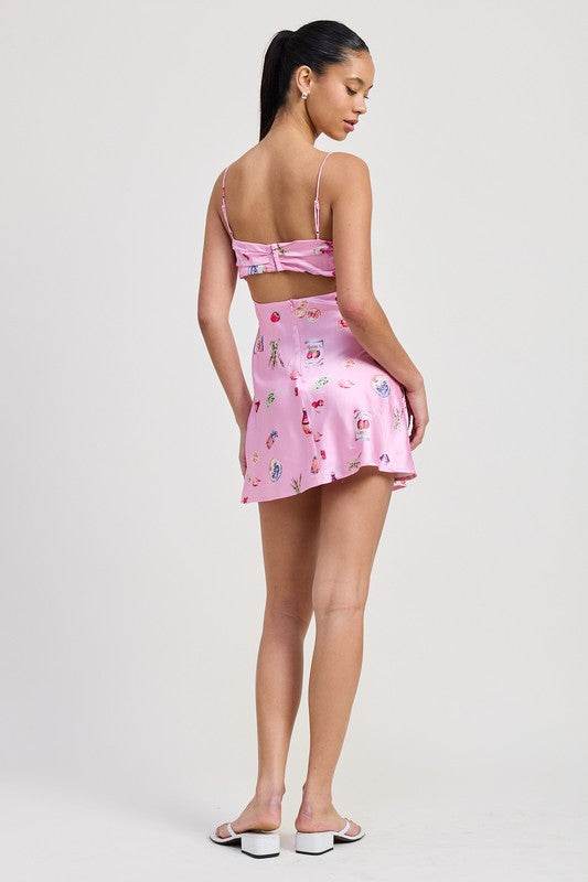 FLORAL MINI SATIN DRESS WITH SPAGHETTI STRAPS - Shop Style & More | Fresh Looks, Everyday Deals & Free Shipping