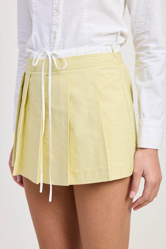 CONTRASTED WAIST BAND PLEATED SKORT - Shop Style & More | Fresh Looks, Everyday Deals & Free Shipping